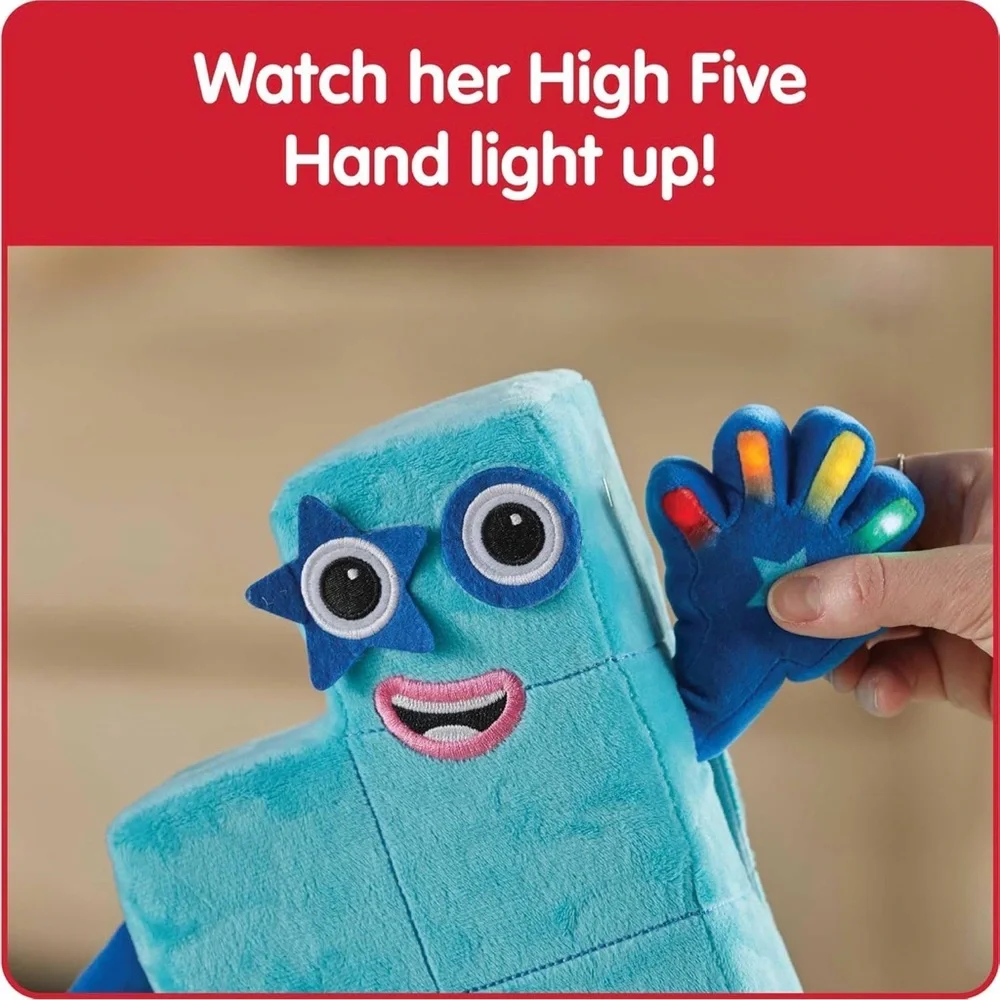 Hand2mind Sing-Along Numberblocks Five Plush, 12 Songs & Sounds from the TV Show